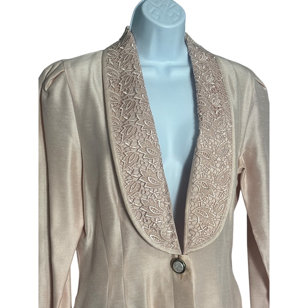 VTG 90s Leslie Fay Lace Collar Coat
Dress Blush Pink‎ - Picture 3 of 5